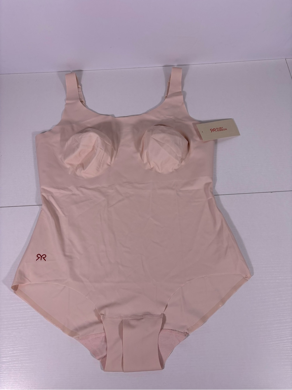 NWT Ruby Ribbon Shaping Bodysuit Blush Pink Seamless Support Shapewear Size 46